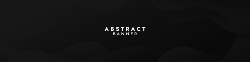 Abstract Black Fluid Wave Banner Template vector