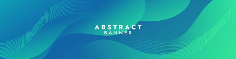 Abstract Green Fluid Wave Banner Template vector