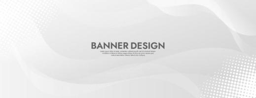 Abstract White Fluid Wave Banner Template vector