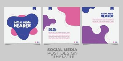 socialmedia post design template with trendy style and colorful shapes vector