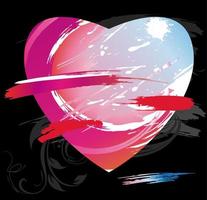 Heart from color splashes and line brushes vector