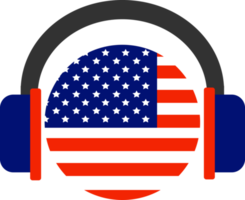 bandeira de fone de ouvido dos estados unidos da américa. png