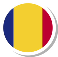 Chad flag circle shape, flag icon. png