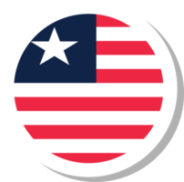 forma de círculo de bandera de liberia, icono de bandera. png