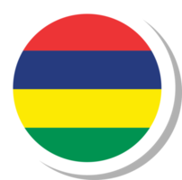 forma de círculo de bandeira de maurício, ícone de bandeira. png