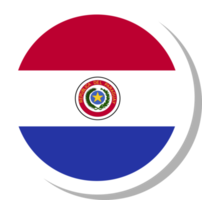 forma de círculo de bandeira do paraguai, ícone da bandeira. png