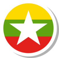 forme de cercle de drapeau myanmar, icône de drapeau. png