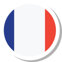 forma de círculo de bandeira da frança, ícone da bandeira. png