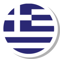 Forma de círculo de bandera de Grecia, icono de bandera. png