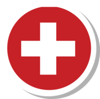 forma de círculo de bandera suiza, icono de bandera. png