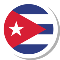 forma de círculo de bandera de cuba, icono de bandera. png