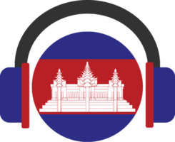 bandeira de fone de ouvido do Camboja. png