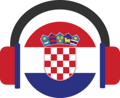 bandeira de fone de ouvido da croácia. png
