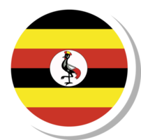 Forma de círculo de bandera de Uganda, icono de bandera. png