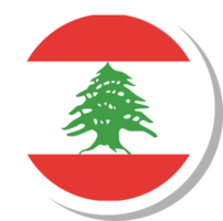 forma de círculo de bandeira do Líbano, ícone da bandeira. png