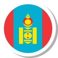 forma de círculo de bandeira da mongólia, ícone de bandeira. png