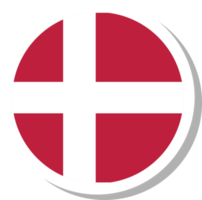 Forma de círculo de bandera de Dinamarca, icono de bandera. png