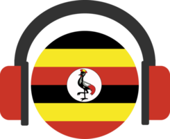 Uganda-Kopfhörer-Flagge. png