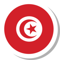 forma de círculo de bandeira da tunísia, ícone de bandeira. png