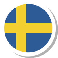forma de círculo de bandeira da suécia, ícone da bandeira. png