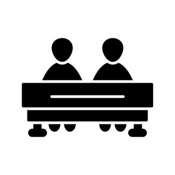 Two Students Studying Vector Icon