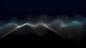 Futuristic blue particle wave. The concept of big data. Network connection. Cybernetics. Abstract dark background. 3d rendering. photo