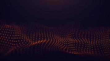 Futuristic wave. The concept of big data. Network connection. Cybernetics. Abstract dark background of golden lines with dots. 3d rendering. photo