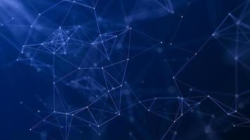 Abstract blue background with moving lines and dots. Network connection. Worldwide connection to the Internet. 3d rendering. photo