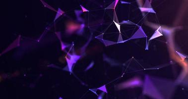 3D illustration. Abstract polygonal space with moving colored triangles and lines. Technologies and cybernetics. Futuristic digital network concept. 3d rendering photo