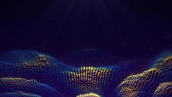 Futuristic glowing wave. The concept of big data. Network connection. Cybernetics. Abstract dark background of dots connected by lines. Digital landscape. 3d rendering. photo
