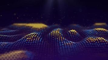 Futuristic glowing wave. The concept of big data. Network connection. Cybernetics. Abstract dark background of dots connected by lines. Digital landscape. 3d rendering. photo