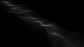 A moving digital 3d wave. Futuristic dark background with dynamic white particles. The concept of big data. Cyberspace. 3d rendering photo