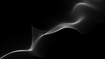 una onda 3d digital en movimiento. fondo oscuro futurista con partículas blancas dinámicas. el concepto de grandes datos. ciberespacio. representación 3d foto