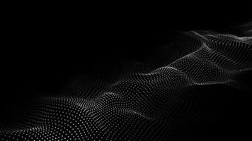 A moving digital 3d wave. Futuristic dark background with dynamic white particles. The concept of big data. Cyberspace. 3d rendering photo