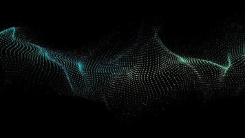 Futuristic two-color wave of particles. The concept of big data. Network connection. Cybernetics. Abstract dark background in the style of the Ukrainian flag. 3d rendering. photo