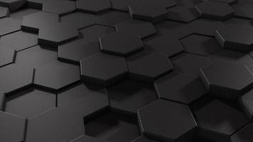 Abstract background of carbon hexagons. Polygonal dark surface. The concept of futuristic technology. Geometric shapes. Big data. 3d rendering photo