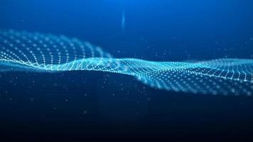 Futuristic blue wave of dots and lines. The concept of big data. Network connection. Cybernetics and technology. Abstract blue background. 3d rendering. photo
