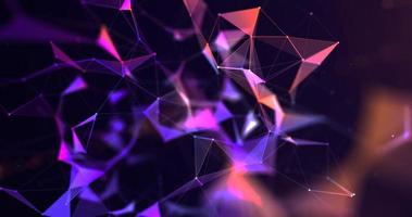 3D illustration. Abstract polygonal space with moving colored triangles and lines. Technologies and cybernetics. Futuristic digital network concept. 3d rendering photo