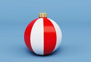 Christmas ball light bulb ornament 3d illustration on white background. photo