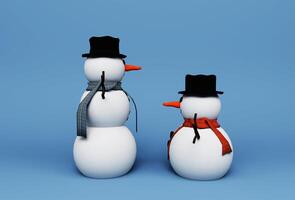 snowman winter concept 3d illustration on white background. photo