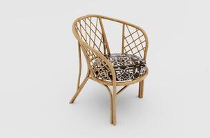 armchair Woven Ratta 3d illustration on white background. photo