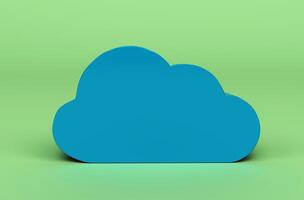 minimal cloud icon 3d illustration on white background. photo