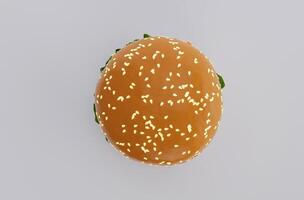 Delicious cheese burger icon 3d illustration on white background photo