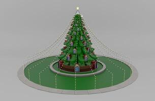 Christmas ornament tree 3d illustration on white background photo