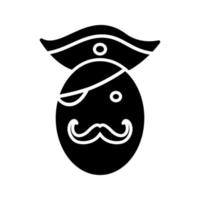 pirata en icono de vector de sombrero