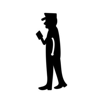 Guard Checking Passport Vector Icon