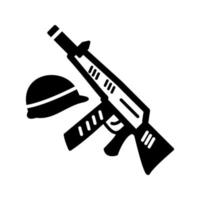 Gun and Helmet Vector Icon