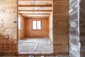 casa de construcción de madera foto