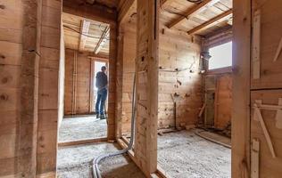 casa de construcción de madera foto