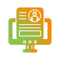 Online Resume Glyph Gradient Icon vector